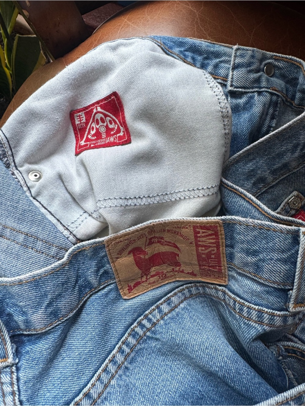 Alien Workshop AMS USA Made Vintage Light Wash Straight Leg Jeans 34x32 - Picture 5 of 9